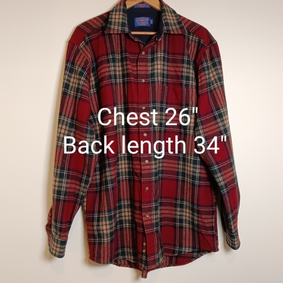 Pendleton Long/Tall Men's Classic Wool Plaid Button Front Shirt Size Large Long - Picture 6 of 7